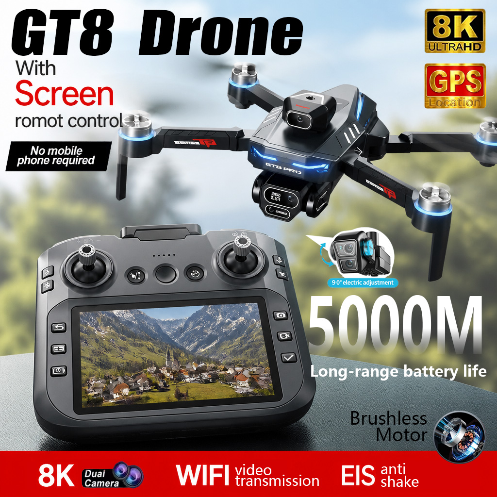 Drone Gps Rc Tt36 - New GT8 Drone Professional 8K Dual