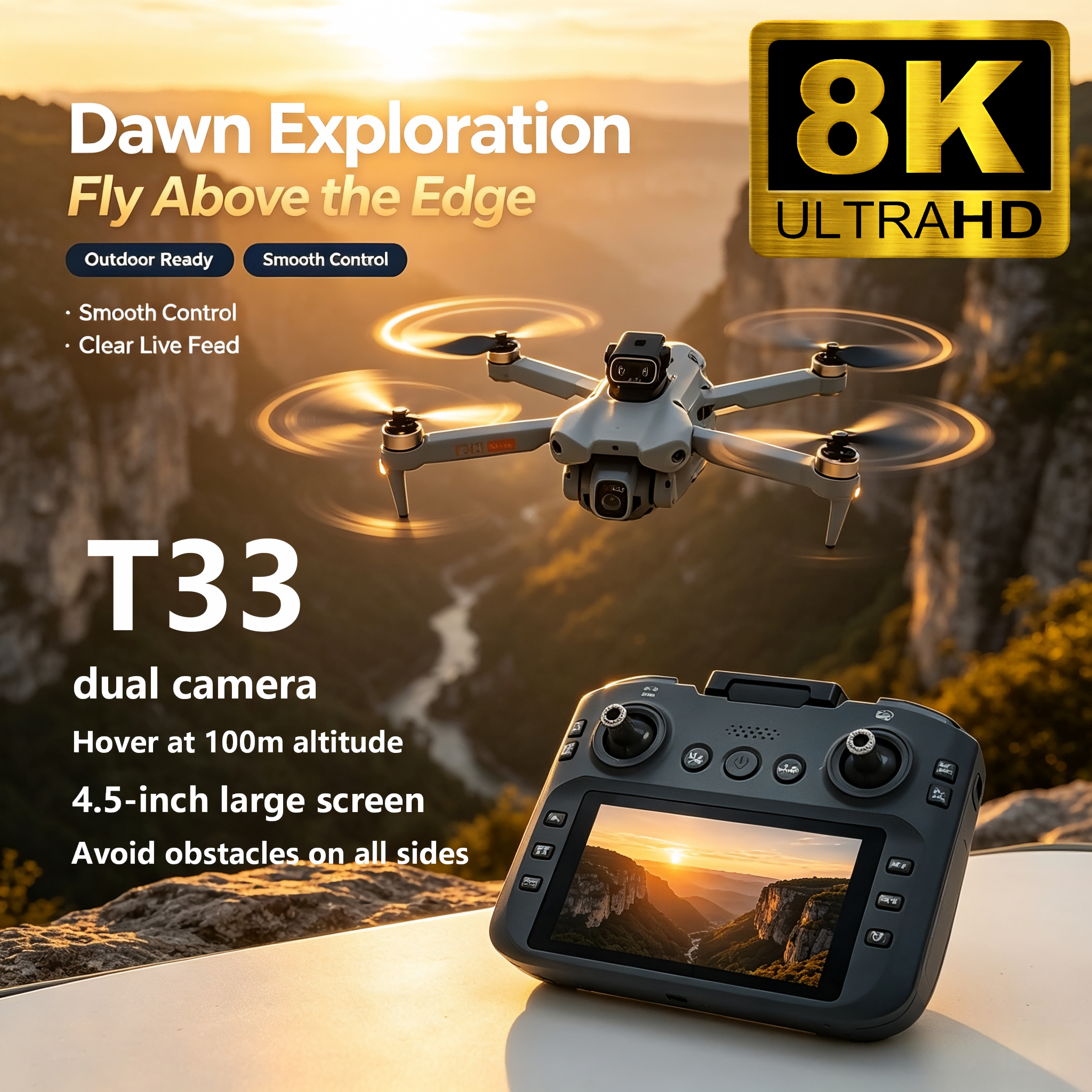 Drone Gps Rc Tt36 - Upgrade T33 Drone Aerial 8K HD