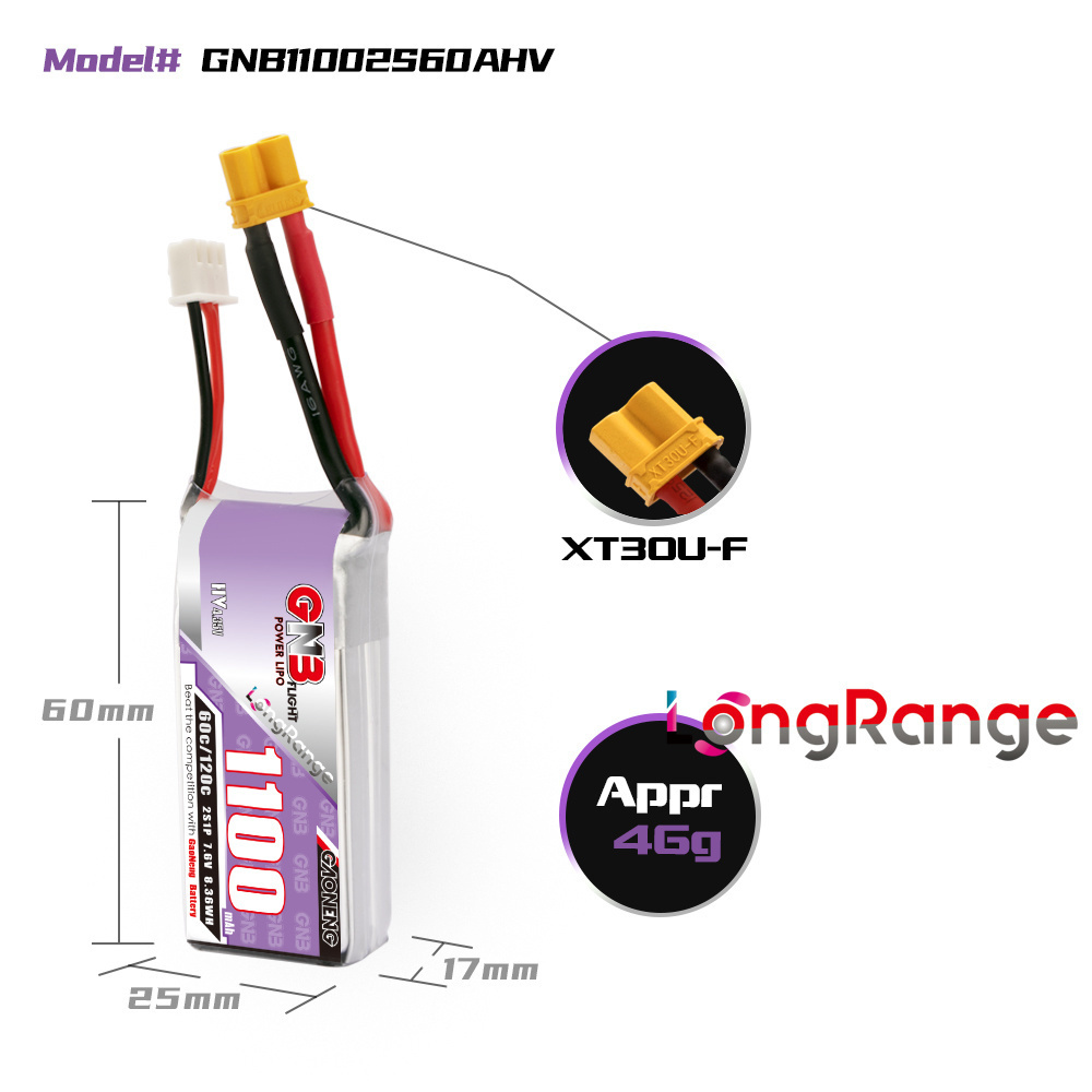 GNB 1100mAh 2S 3S 4S 6S 60C/12 - Drone Rc Leading recensie en prijs