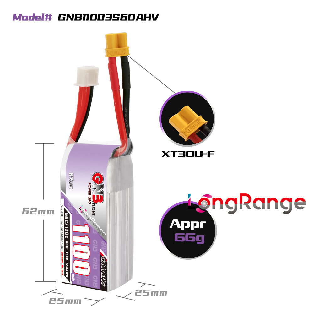 GNB 1100mAh 2S 3S 4S 6S 60C/12 - Drone Rc Leading recensie en prijs