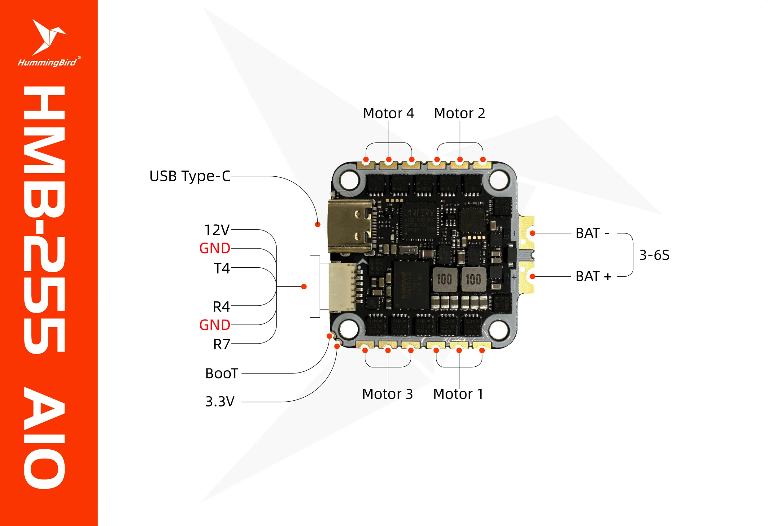 NewBeeDrone Hummingbird 255 50 - Betaflight Flight Controller recensie en prijs
